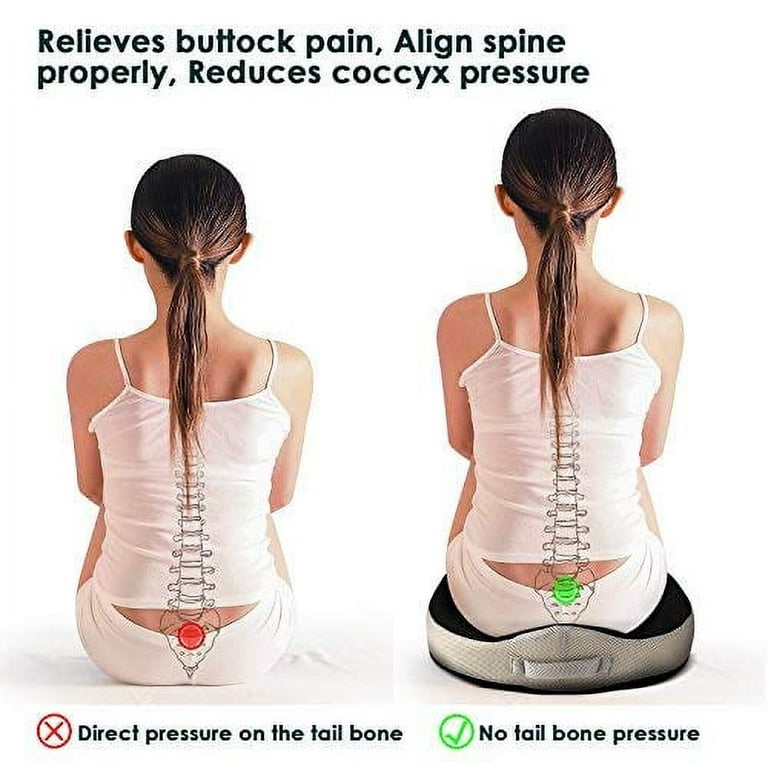 Breathable Memory Foam Seat Cushion For Back Pain Coccyx
