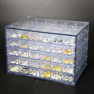 Art and Craft Supply Case, Clear Storage Art Tool Box, Organizer with 2  Trays (9 x 5 x 4.25 in)