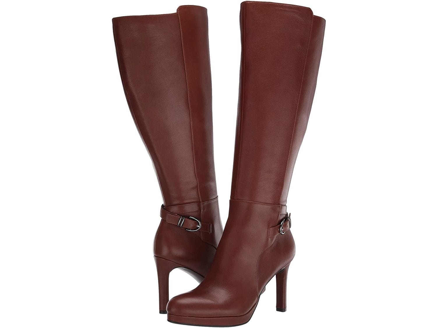 New Naturalizer June Knee High Riding Boot Buckle Strap Cinnamon Brown Size 6.5