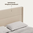 thumbnail image 6 of Full Size Bed Frame, Upholstered Platform Bed Frame with Sturdy Metal Frame, Noise-Free, No Box Spring Needed, Easy Assembly, 850 lbs - Beige, 6 of 9