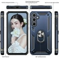 thumbnail image 2 of for Galaxy-A35-5G-Case with Stand, Samsung A35 5G Case with Tempered Glass Screen Protector and Camera Lens Protector, Heavy Duty Rugged Protective Case Cover Galaxy A35 5G, Blue, 2 of 14