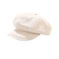 thumbnail image 2 of Women Newsboy Cap Visor Beret Hats Soft Vintage Cabbie Hat Octagonal Cap for Women Solid Color Summer Hats White, 2 of 2