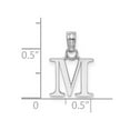 thumbnail image 2 of 10k White Gold M Block Letter Name Personalized Monogram Initial High Polish Charm 8.9x10mm Wide Pendant Necklace for Wo, 2 of 2