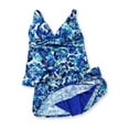 thumbnail image 2 of Jones New York Womens Sash Wrap Skirt 2 Piece Tankini, Blue, 8, 2 of 2