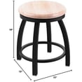thumbnail image 2 of 802 Misha 18" Vanity Stool with Black Wrinkle Finish, Natural Maple Seat, and 360 Swivel, 2 of 2