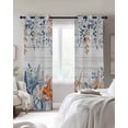 thumbnail image 3 of Ocean Starfish Blackout Curtains for Bedroom Living Room, Watercolor Eucalyptus Leaves Shell Board 45 In Long Thermal Insulated Room Darkening Drapes Grommet Window Treatments, 52 x 45 In, 3 of 9
