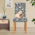 thumbnail image 4 of Yayeee 4 Pack Dining Chair Covers Stretch Parson Chairs Slipcovers Seat Protector, Cute Llamas Pattern, 4 of 6