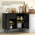 thumbnail image 3 of Auranook Sideboard Buffet Cabinet, Wine Bar Storage Cabinet with 6-Bottle Wine Rack, Drawer & 2 Adjustable Shelves, Modern Buffet Cupboard, 3 of 9
