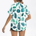 thumbnail image 3 of Hvot&aat Women's Hawaiian Short Sleeve Shirts Floral Tropical Print Button Down Tops Oversize Cool Blouses, 3 of 5