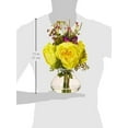 thumbnail image 2 of Nearly Natural Artificial Rose and Morning Glory Arrangement with Vase, 2 of 2