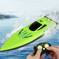 thumbnail image 1 of Barco esquife a control remoto 2.4G | Lancha eléctrica de alta velocidad de doble motor | Motos acuáticas de plástico verde para piscinas lagos Carreras al aire libre | Operación fácil | Tamaño:, 1 of 5