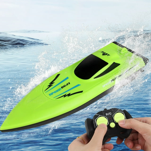 QIPOPIQ RC Boat for Kids Adults 2.4GHz Remote Control Boats for Pool Lakes Water, Fast Speed Racing Jet Boat, Boat Toy for Boys Girls