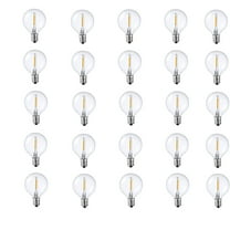 Dolhoo 25Pack G40 LED Light Bulbs, Clear Glass LED Replacement Bulbs, 2700K Non-Dimmable Soft White, 0.7W E12 Candelabra Base Globe Light Bulbs, LED Filament Bulb