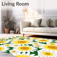 thumbnail image 2 of ODIKA 6'x9' Machine Washable Non-Slip Area Rug, Sunburst Daisy Field Floral Arrangement Decorative Accent High Traffic Rug with Pad, Yellow, 527864, 2 of 8