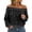 12#Black, variant on Womens Leopard Print Tops Feature Off Shoulder Neckline Long Sleeves Loose Fit And Ribbed Trim For Casual Fall Weekend Outfits