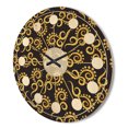 thumbnail image 3 of Designart 'Black and Gold Swirl II' Mid-Century Modern Wood Wall Clock, 3 of 5