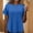 Blue, variant on Women's Round Neck T-Shirt Loose Fits Patchwork Short Sleeve Tops Summer Comfy Casual Basic Tee ,Gray,L