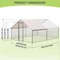 thumbnail image 2 of Qinaqin 19FT cm de Anchoalk-in Chicken Runs Grande Metálico Coop con Anchoaterproof Cover para Yard Backyard Farm y Garden, 2 of 7