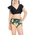 thumbnail image 1 of Arvbitana Mother and Girl Swimwear Ruffle Fly Sleeve Bikini Top and High Waist Bottoms Mommy and Me Matching Bathing Suit Swimsuit, 1 of 8