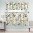 thumbnail image 5 of Vintage Bird Curtain Valances Set Love Floral Teal Blue Watercolor Kitchen Curtains 24&nbsp;inch Length Rod Pocket Valance and Tiers 3 Piece Set Small Bedroom Bathroom Laundry Decor, 5 of 9