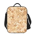 thumbnail image 6 of Thermal Insulation One Shoulder Portable Bento Bag Can Be Reused 8×10.5in For Carrying Drinks Bento Box Fruit Snacks Rose Gold Leopard Print Animal Skin Texture_2, 6 of 8