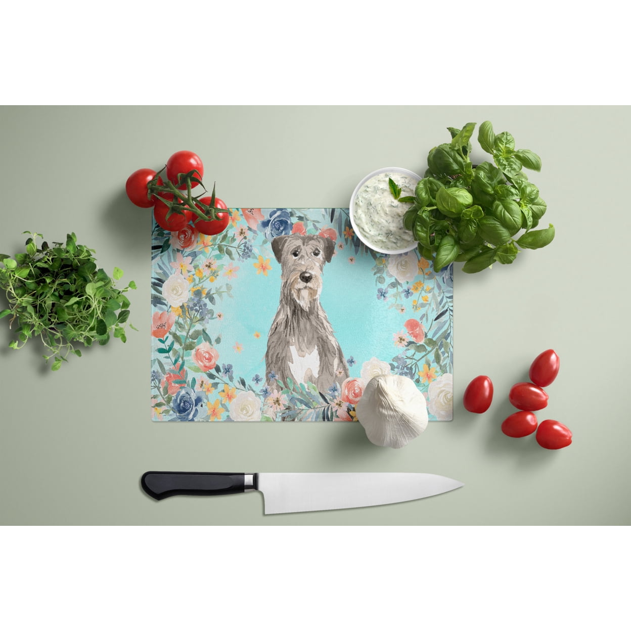 Carolines Treasures CK3423LCB Irish Wolfhound Glass Cutting Board Large, 12H x 16W, multicolor
