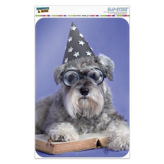 Schnauzer Puppy Dog Wizard Glasses Spell Book Home Business Office Sign