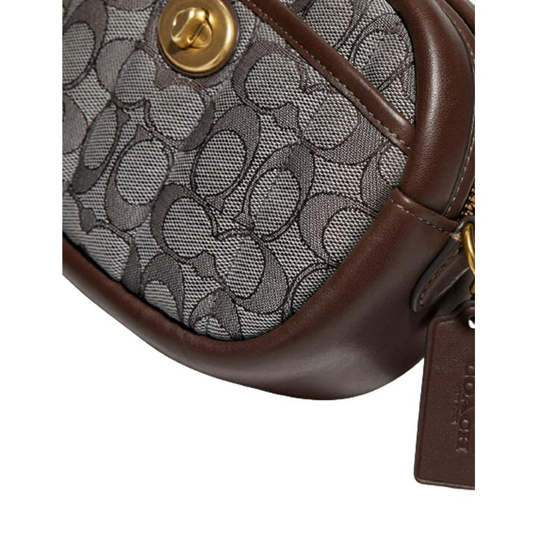 Vintage COACH SIGNATURE Brown Jacquard Canvas Leather Hobo Shoulder Bag  Purse