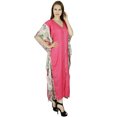 thumbnail image 4 of Bimba Women Pink Rayon Kaftan Maxi Dress Long Caftan Gown Classy Coverup, 4 of 6