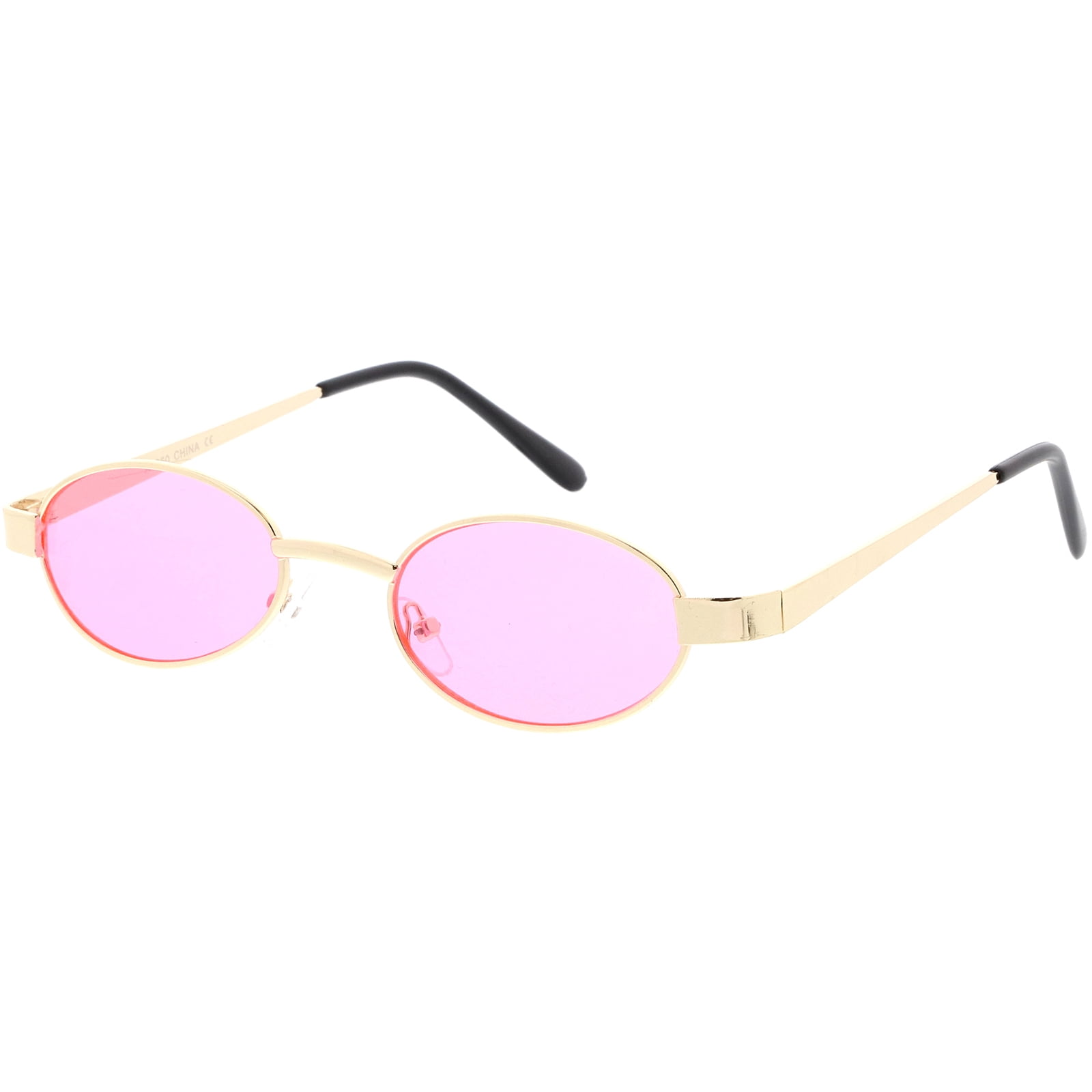 Retro Small Oval Sunglasses Metal Arms Color Tinted Lens  display picture 1