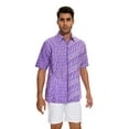 thumbnail image 4 of Classicmod Purple Cotton Hand Block Hawaiian Batik Men's casual button Summer Beach shirt Size M, 4 of 5