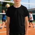 thumbnail image 2 of Xijirk Kids' Mesh Short Sleeve T-Shirt Raglan Sleeve Crewneck Tee for School & Everyday Wear,3-4 Years, 2 of 3