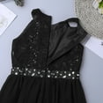thumbnail image 4 of YONGHS Kids Girls Floral Lace Maxi Dress Wedding Birthday Party Formal Dance Romper Gown 4-12 Black 10, 4 of 7