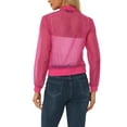 thumbnail image 3 of INSPIRE CHIC Blouson Bomber Léger Transparent à Fermeture Éclair à Manches Longues pour Femme Rose Vif TG, 3 of 5