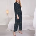 thumbnail image 3 of Saiise Vintage Chrysanthemum Print Women Soft Pajama Sets,Long Sleeve Sleepwear Button Up 2-Piece Pjs Lounge Sets-Medium, 3 of 7