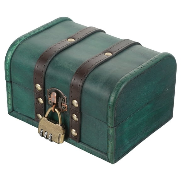 HOMEMAXS Durable Wooden Jewelry Box with Lock for Storage Use in Green Color 6.5 x 4.5 x 3 Inches