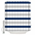 thumbnail image 2 of Navy Blue Grey Waterproof Fabric Shower Curtain, Farmhouse Watercolor Modern Geometric Shower Curtain for Bathroom Curtains Bathtubs Hotel Washable Shower Curtains with 12 Hooks Standard 60x72, 2 of 6