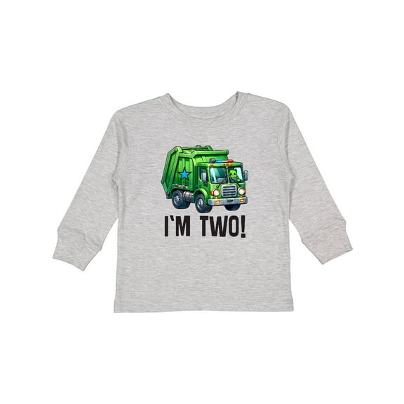 Inktastic 2nd Birthday Garbage Truck Party Boys Long Sleeve Toddler T-Shirt