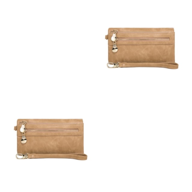 Minnieouse Cartera de mujer portátil Vintage reemplazo cremallera carpeta de fotos bolsillo con cremallera niñas señoras monedero regalo de Beige 2Conjunto
