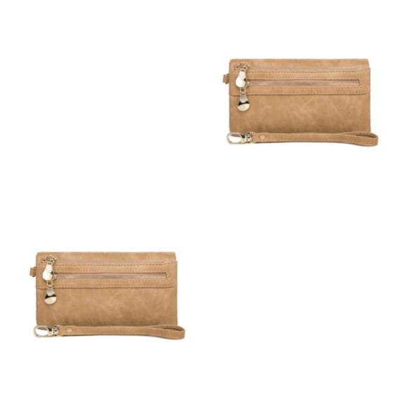 Qarigey Cartera de mujer portátil Vintage Color sólido carpeta de fotos bolsillo con cremallera niñas monedero Notecase regalo de Type5 NO5