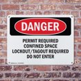 thumbnail image 4 of (2 Pack) Permit Required Confined Space Lockout Tagout OSHA Danger Sign 10 Inch X 7 Inch Plastic Sign, Weather Resistant, UV Protected for Workplace, Business, and Construction Site,, 4 of 8