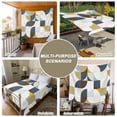 thumbnail image 6 of Brown Teal Beige Geometric Tapestry for Bedroom Wall Hanging Tapestry,Middle Century Modern Abstract Art Ceiling Backdrop Tapestries Poster Blanket Wall Decor for Teens Room Living Room 55" x 73", 6 of 8