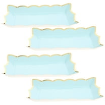 BESTOYARD 4Pcs Food Safe Disposable Serving Trays for Fruit Desserts Cookies and Party Snacks