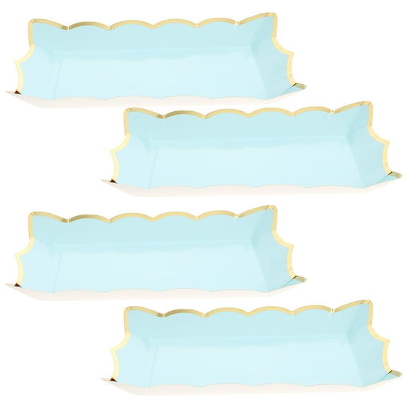 BESTOYARD 4Pcs Food Safe Disposable Serving Trays for Fruit Desserts Cookies and Party Snacks