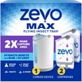 thumbnail image 3 of (4 pack) Zevo Max Flying Insect Indoor Fly Trap: Easy, Mess-Free Solution - Light Trap Catches & Kills House Flies, Fruit Flies, Gnats, & More (1 Plug in Device & 2 Cartridges), 3 of 13