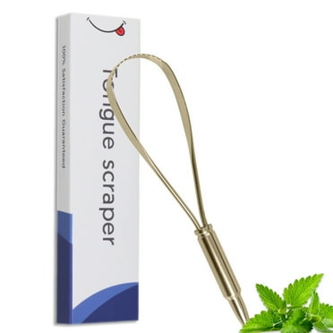 RAGUPEL 2Pcs Tongue Scraper,Metal Tongue Scraper,Double-Sided Tongue Brush,Bad Breath Treatment for Adults,Ergonomic Bullet Handle,Tongue Cleaner