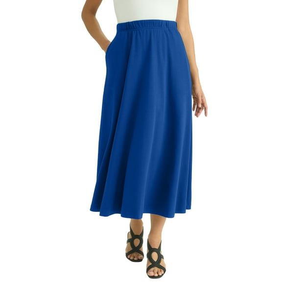Jessica London Women's Plus Size Soft Ease Midi Skirt