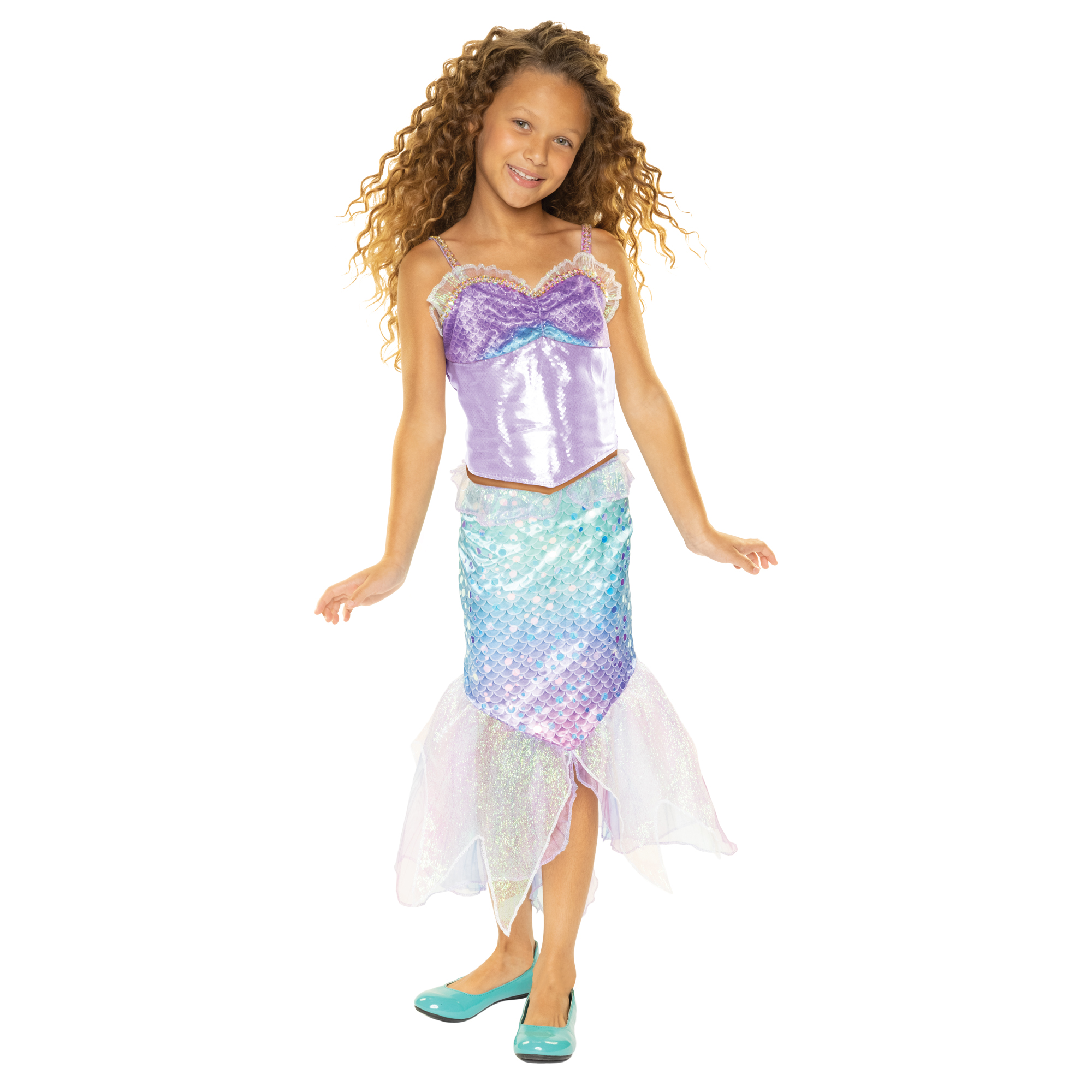 Disney Little Mermaid Ariel Two Piece Mermaid Deluxe Multicolored Fashion Dress Size 4 to 6 - image 5 of 8