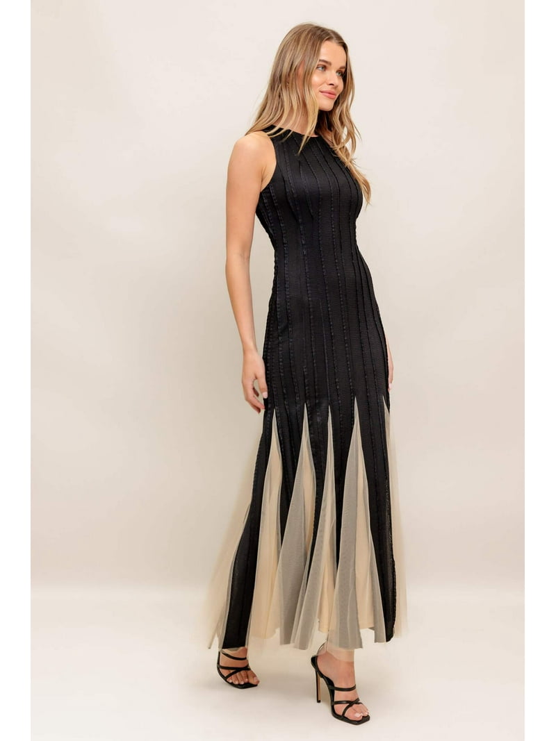 NOIR TULLE BLACK KNIT MAXI DRESS - Walmart.com NOIR TULLE BLACK KNIT MAXI DRESS - Walmart.com