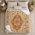 thumbnail image 5 of Vintage Persian Medallion Artwork Pattern Autumn, Festive Holiday Scene, Warm Flannel Blanket for Living Room and Family Room, Art Lovers Thanksgiving Gift, Festive Home Decor, 5 of 9